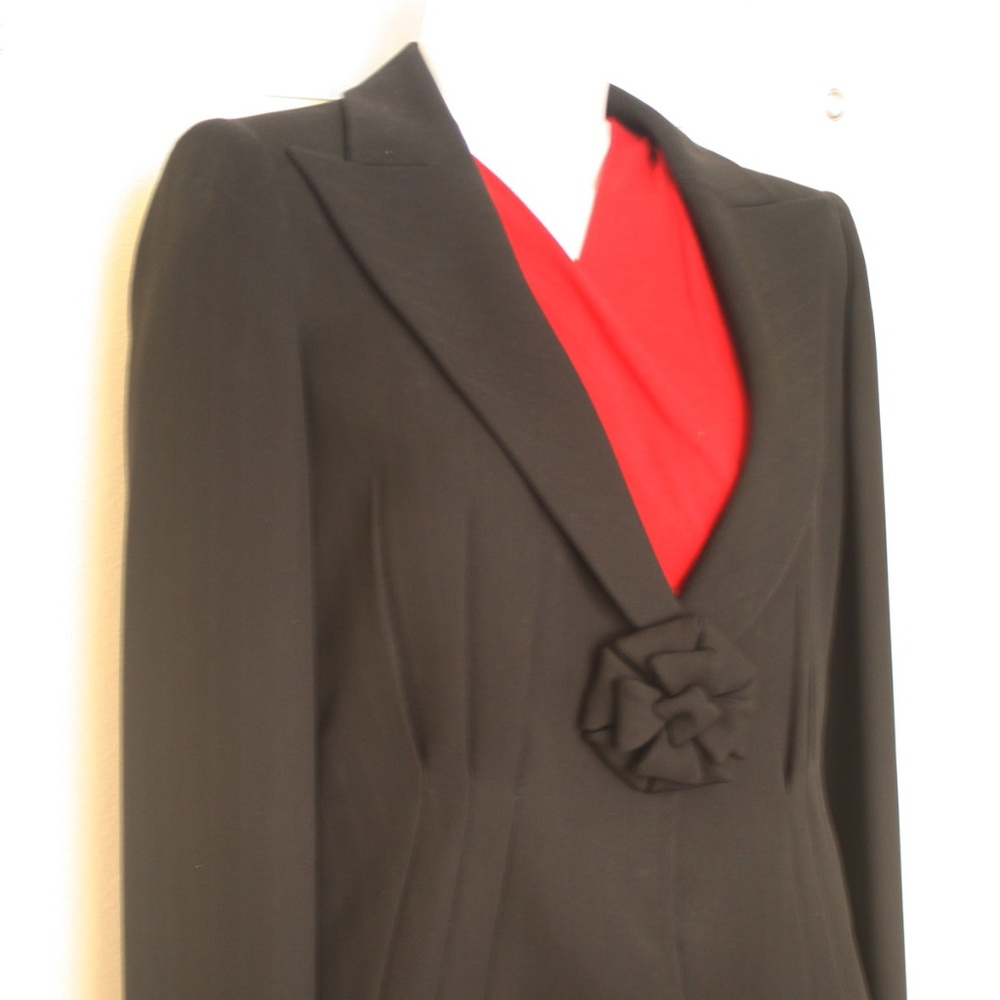 Armani Collezioni Black Dressy blazer size 8 with flower detail on the front